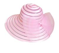 EKalgretrA Cappello in Rete di Organza dal Design Elegante con Volant | Cappellino da tè traspirante con fiocco grande, cappello da sole a tesa larga, da indossare in resort