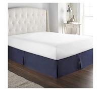 EKalgretrA Gonna Letto Matrimoniale Gonna da Letto su Misura, Morbida e Confortevole, con Pieghe, in Tessuto Antipiega, Alta 15 Pollici(Dark Blue,80x190x35 cm)