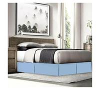 EKalgretrA Gonna Letto Matrimoniale Gonna da Letto su Misura, Morbida e Confortevole, con Pieghe, in Tessuto Antipiega, Alta 15 Pollici(Blue,160x190 x 35 cm)