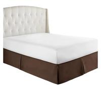 EKalgretrA Gonna Letto Matrimoniale Gonna da Letto su Misura, Morbida e Confortevole, con Pieghe, in Tessuto Antipiega, Alta 15 Pollici(Brown,160x 200 x 35 cm)