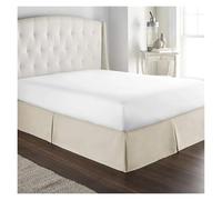 EKalgretrA Gonna Letto Matrimoniale Gonna da Letto su Misura, Morbida e Confortevole, con Pieghe, in Tessuto Antipiega, Alta 15 Pollici(Dark White,160x190 x 35 cm)