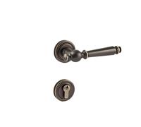 EKalgretrA Maniglie Per Porte Serrature a leva interne in oro spazzolato, maniglia for porta della camera da letto, serratura in ottone massiccio(Coffe MC)