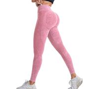 EKalgretrA Pantaloni da Yoga A Vita Alta Palestra Senza Cuciture Donna | Sollevamento dell'anca Sport all'aria aperta Stretto Lettera Lavato con sabbia