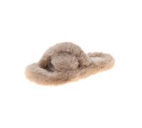 EKalgretrA Pantofole Morbide Incrociate Pantofole in Pelliccia Spessa con Una Parola in Doppia Scarpe Casual in Cotone for la casa da Donna Piatte in Peluche Cinghie Incrociate(Khaki,37 EU)