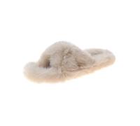 EKalgretrA Pantofole Morbide Incrociate Pantofole in Pelliccia Spessa con Una Parola in Doppia Scarpe Casual in Cotone for la casa da Donna Piatte in Peluche Cinghie Incrociate(Beige,38 EU)