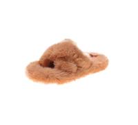 EKalgretrA Pantofole Morbide Incrociate Pantofole in Pelliccia Spessa con Una Parola in Doppia Scarpe Casual in Cotone for la casa da Donna Piatte in Peluche Cinghie Incrociate(Orange,41 EU)