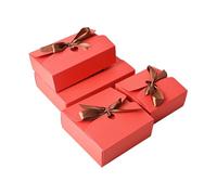 EKalgretrA Scatola Portaconfetti Matrimonio 25 scatole di Caramelle for Matrimonio, Pieghevoli, in Carta for imballaggio(14X14X5CM_Red)