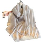 EKalgretrA Sciarpe Per Stagione Calda Sciarpa lunga di lusso for le donne Elegante Hijab for la spiaggia da viaggio Morbida macchia Fazzoletto collo Scialle Sciarpe seta imitazione tinta unita