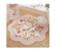 EKalgretrA Tappeto Floreale Tappeto Rotondo Camera Da Letto Comodino Tappetino Rosa Floreale Minimalista Di Lusso Morbidi Soffici Tappeti Irregolari Decorazione Della Casa Alfombra
