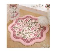 EKalgretrA Tappeto Floreale Tappeto Rotondo Camera Da Letto Comodino Tappetino Rosa Floreale Minimalista Di Lusso Morbidi Soffici Tappeti Irregolari Decorazione Della Casa Alfombra