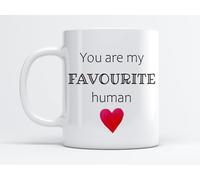 EKAM Tazza da tè/caffè in ceramica con scritta "You are My Favorite Human with Cute Heart", regalo di San Valentino per moglie e marito, lui o lei, regalo per fidanzata, fidanzato (325 ml)