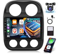 EKAT Autoradio per Jeep Compass Patriot 2010 2011 2012 2013 2014 2015 2016, [2G + 64G] 10.1 pollici Android Touch Screen Patriot Stereo, CarPlay/Android Auto/DSP Audio/1080P/SWC/Bluetooth/WiFi