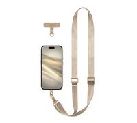EKAX Cordino Universale per Telefono con 2 Ganci, Tracolla Regolabile + Inserto Senza Colla per la Maggior Parte delle Custodie, Catena con Coulisse per Cellulare, Scheda RFID, Fotocamera, Oro Rose