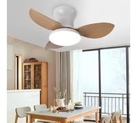 EKDADL 65CM Silenzioso Ventilatore da Soffitto con Luce e Telecomando 6 Velocità 0%-100% Dimmerabile 3 Pale Plafoniera Ventilatore da Soffitto
