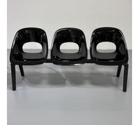 EKDJSN Banc de Salle D'attente, Panca for Sala D'Attesa Panchine da Esterno,Posti a Sedere in Plastica for Ricevimento Ospiti for Centri Commerciali e Caffetterie,Mobili Decorativi(Black A,3-Seat)