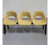 EKDJSN Banc de Salle D'attente, Panca for Sala D'Attesa Panchine da Esterno,Posti a Sedere in Plastica for Ricevimento Ospiti for Centri Commerciali e Caffetterie,Mobili Decorativi(Yellow A,3-Seat)