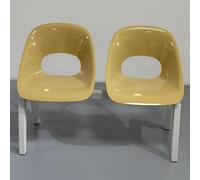 EKDJSN Banc de Salle D'attente, Panca for Sala D'Attesa Panchine da Esterno,Posti a Sedere in Plastica for Ricevimento Ospiti for Centri Commerciali e Caffetterie,Mobili Decorativi(Yellow B,2-Seat)