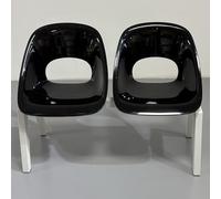 EKDJSN Banc de Salle D'attente, Panca for Sala D'Attesa Panchine da Esterno,Posti a Sedere in Plastica for Ricevimento Ospiti for Centri Commerciali e Caffetterie,Mobili Decorativi(Black B,2-Seat)