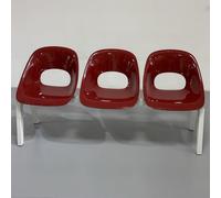 EKDJSN Banc de Salle D'attente, Panca for Sala D'Attesa Panchine da Esterno,Posti a Sedere in Plastica for Ricevimento Ospiti for Centri Commerciali e Caffetterie,Mobili Decorativi(Red B,3-Seat)