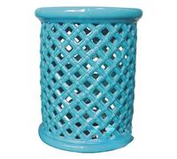 EKDJSN Cinese Sgabello, Sgabello Porcellana, Sgabello Decorativo Smaltato E Scavato, Sgabello Da Giardino Smaltato e Dipinto a Mano, Sgabello da Trucco, Tavolino Laterale, Portavaso(Light blue)