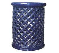EKDJSN Cinese Sgabello, Sgabello Porcellana, Sgabello Decorativo Smaltato E Scavato, Sgabello Da Giardino Smaltato e Dipinto a Mano, Sgabello da Trucco, Tavolino Laterale, Portavaso(Dark blue)