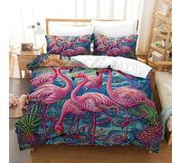 EKDKERBDI Flamingo Set Copripiumino Stampa 3D Con Cerniera Copripiumino Con Federe Set Copripiumino Per La Casa Per Bambini Ragazzi Ragazze Aldult Double(200x200cm)