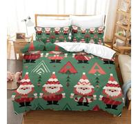 EKDKERBDI Natale 3D Stampa Set Di Biancheria Da Microfibra Set Copripiumino in E Federe Chiusura Cerniera 3 Pezzi Per Bambini E Adulti King(220x240cm)