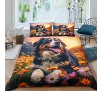 EKDKERBDI Stampa 3D Bernese Mountain Dog Biancheria Da Letto 3 Pezzi Set Copripiumino Con Cerniera E Federe Per Ragazzi E Ragazze,coppie,camera Da Letto,decorazione King(220x240cm)