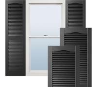 Ekena Millwork Lifetime Vinyl LL1S12X03900BL Standard Cathedral Top Center Mullion, Open Louver Vinyl Persiane in vinile, w/Installazione Shutter-Lok & viti corrispondenti (per coppia), 30,5 cm L x