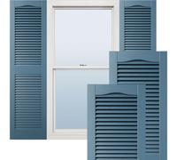 Ekena Millwork Lifetime Vinyl LL1S12X03900CB Standard Cathedral Top Center Mullion, Open Louver Vinyl Persiane in vinile, con otturatore di installazione e viti abbinate (per coppia), 30,5 cm L x 99,9