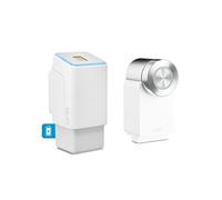 EKEY UNO 200202 Lettore d’impronta digitale con batteria ricaricabile con Nuki Smart Lock 3.0 Pro bianco, Set di retrofit a batteria ricaricabile per tutte le porte di uso comune, bianco