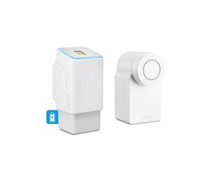 EKEY UNO 200204 Lettore d’impronta digitale con batteria ricaricabile con Nuki Smart Lock 3.0 bianco, Set di retrofit a batteria ricaricabile per tutte le porte di uso comune, bianco