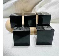 EKFBQBGW 2pc 2cm Black Obsidian Cube Crystal Quartz Crystals Stone Polished Home Decoration and Gift