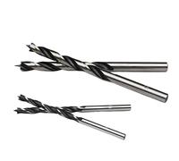 EKFBQBGW 5PC 4.5mm Rubber Wood Woodworking Tool Straight Shank Twist Tricuspid Three Awl Brad Pointed Drill Bit EKFBQBGW