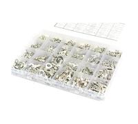 EKFBQBGW Kit assortimento di terminali a Forcella ad Anello Non isolati da 720 Pezzi, Set di crimpatura a Forcella, n. 4, n. 8, n. 10, connettori for Cavi con capocorda da 1/4"