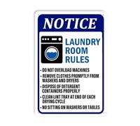 EKFBQBGW Laundry Room Rules Metal Tin Sign Do Not Overload Machines Vintage Retro Sign Funny Warning Decor for Utility Room Apartment 8 X 12