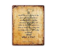 EKFBQBGW Man Cave Metal Sign Life Should Not Be A Journey To The Grave Wow What A Ride Quote Rustic Tin Wall-Art for Garage Office 8 X 12 inch
