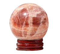 EKFBQBGW Quartz Crystal Ball,Red Meat Stone for Decoration, Home Furnishings, Feng Shui Gift Decor,70~80mm