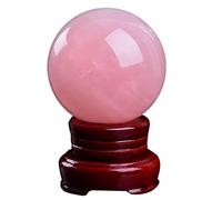 EKFBQBGW Rose Quartz Magic Crystal Ball with Stand for Home Decor Divination Witchcraft Fortune Telling Precious Gifts for Family and Friends,80mm
