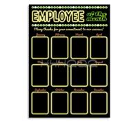 EKFBQBGW Stars Outstanding Employee Display Sign Poster | world rustic charm wall hanging for pub dining corporate space appreciation theme(Unframed,08x12inch(20x30cm))