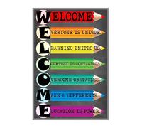 EKFBQBGW Teacher's Welcome Poster - Classroom Door Decoration for Back to School, Kindergarten, Elementary Unframed,12x18inch(30x45cm)