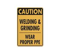 EKFBQBGW Warning Welding Grinding Sign Reflective Aluminum Sign for Workshop Garage Fabrication Shop Construction Zone Eye Protection Notice (8 X 12 inch)