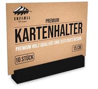 EKFJAELL Porta biglietti in legno 15 cm nero in legno di faggio massiccio (set da 10), pesante e stabile - come porta foto, supporto per cartoline, menu, segnaposto come decorazione per matrimoni e