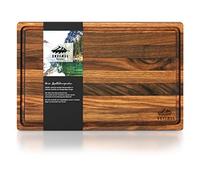 EKFJAELL Tagliere in noce americano con scanalatura per il succo 31 x 20 x 2 cm, antibatterico e trattato con olio di girasole - Tagliere in legno, vassoio di servizio, tagliere di servizio