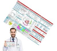EKG Pocket Guide, interpretazione del ritmo, scheda di riferimento portatile compatta a due lati, guida rapida per nurses cardine, libro di interpretazione ECG