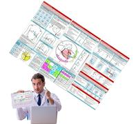 EKG Pocket Guide, Tri-Fold ECG Rhythm Pocket Card, Rhythm Rapid Interpretatio EKG Book, ECG Analysis Reference Cards Strumento Misurazione, Per Infermiere Studente