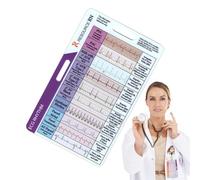 EKG Rhythm Pocket Card - Compact Double -Sided ECG/EKG Calipers Card, Perfect for Healthcare Professionals, Nursing Students and Medical Staff Learning Cardiac Rhythms