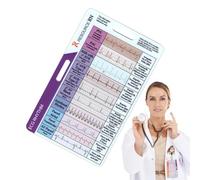 EKG Rhythm Pocket Card - Precision Ekg Calpers | EKGS Rhythms Interpretazione Badge Cards | Tasche a tasso ECG adatti agli studenti di medicina e riferimento rapido