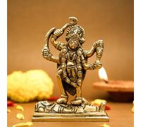Ekhasa MATA Rani Murti 100% puro ottone (dimensioni: 11 cm) | Idolo Kali Maa per cruscotto auto, sala Pooja, decorazione per la casa e scrivania da ufficio | Idolo della dea Maa Kaali | Kali MATA