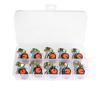 EKHOU Kit potenziometri WH148 10 pz/Scatola 1K 5K 10K 20K 50K 100K 250K 15mm Potenziometro rotativo Conico lineare 3Pin con manopola Arancione AG3 (Size : 5K Ohm)